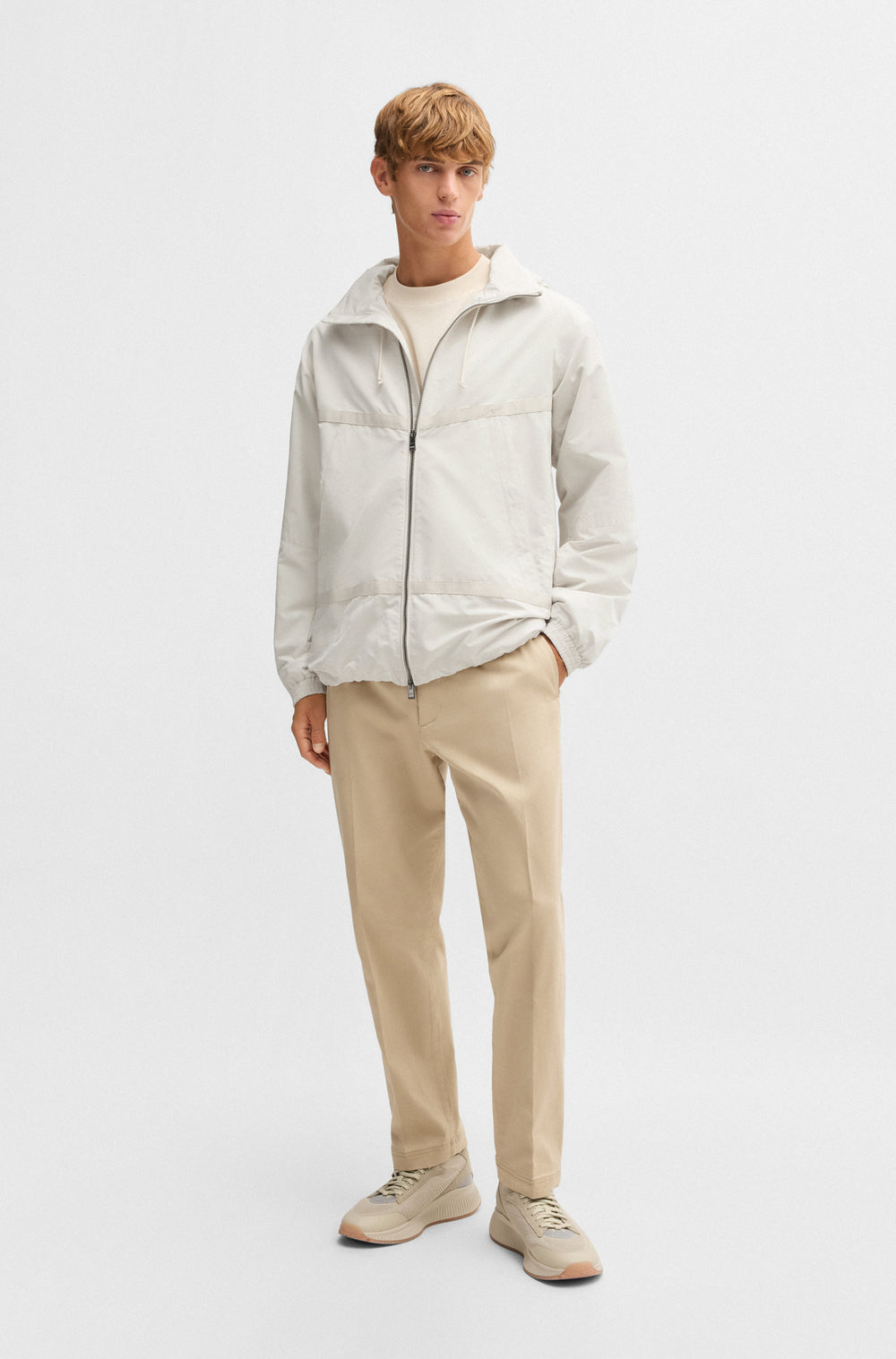 BOSS Casual Jackets Regular Fit in Polyester Mix - H-CEVENTO 10214498 01-50529864- Concorde Fashion#color_white-131