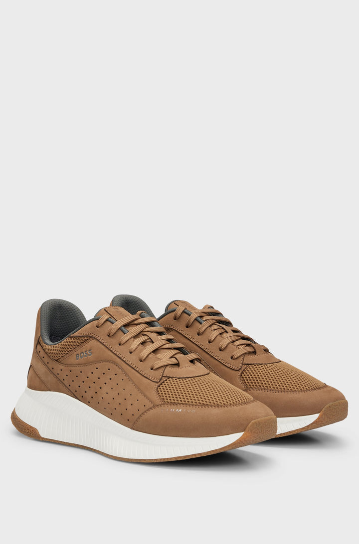 BOSS Standard Sole Sneakers in Leather - TTNM EVO_RUNN_NUME 10214613 01-50517313- Concorde Fashion#color_beige-263