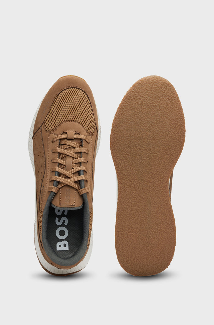 BOSS Standard Sole Sneakers in Leather - TTNM EVO_RUNN_NUME 10214613 01-50517313- Concorde Fashion#color_beige-263