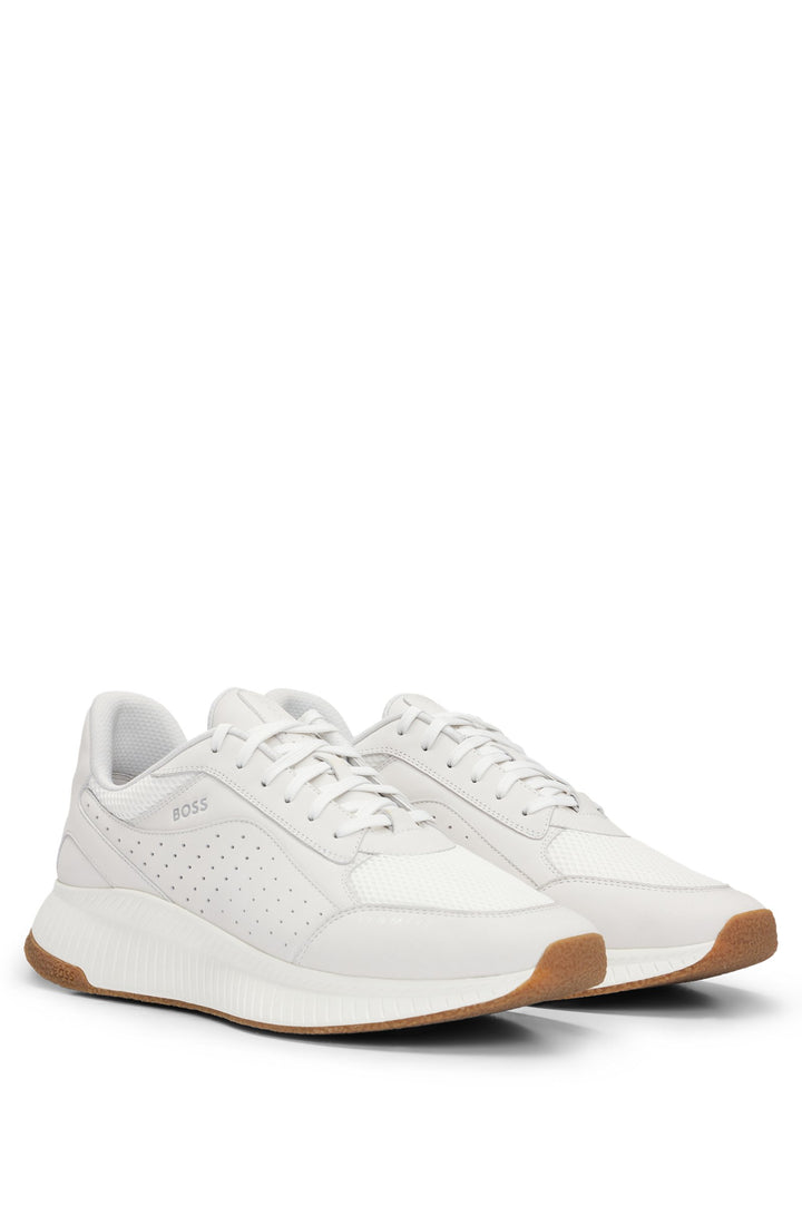 BOSS Standard Sole Sneakers in Leather - TTNM EVO_RUNN_NUME 10214613 01-50517313- Concorde Fashion#color_white-102