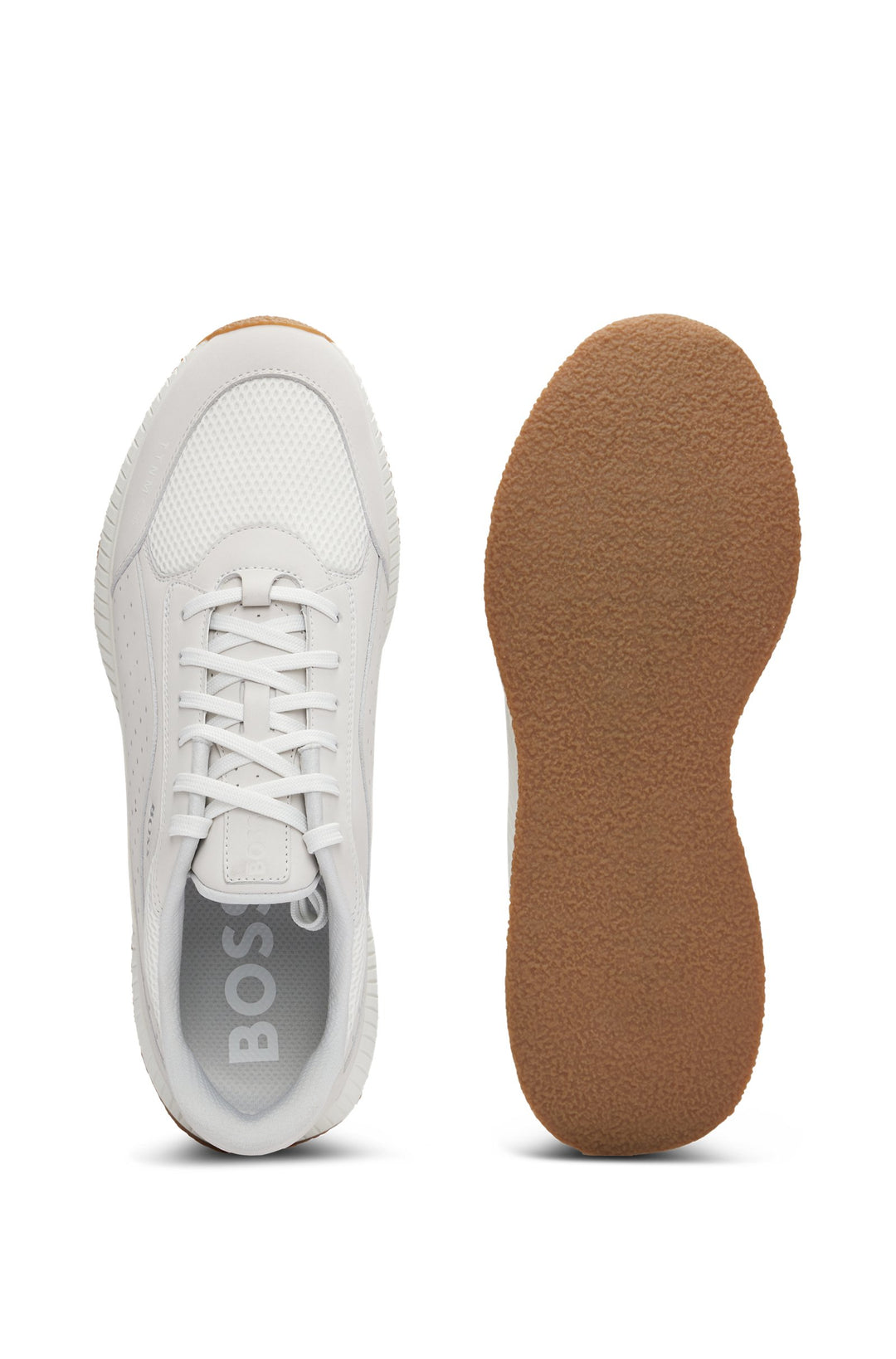 BOSS Standard Sole Sneakers in Leather - TTNM EVO_RUNN_NUME 10214613 01-50517313- Concorde Fashion#color_white-102