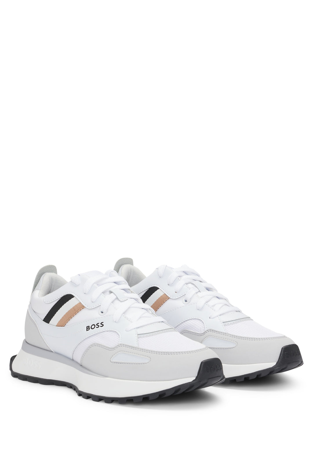 BOSS Sneakers Standard Sole in Polyester Mix - JONAH_RUNN_MX_N 10214652 01-50498280- Concorde Fashion#color_white-100