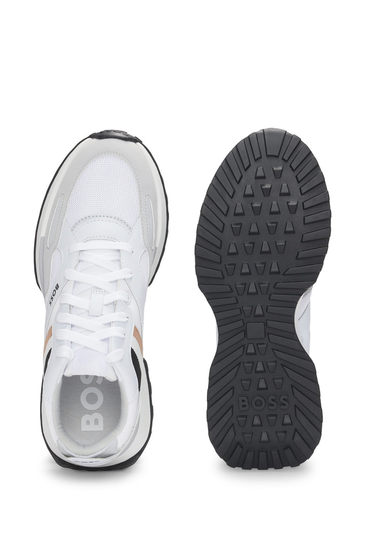 BOSS Sneakers Standard Sole in Polyester Mix - JONAH_RUNN_MX_N 10214652 01-50498280- Concorde Fashion#color_white-100