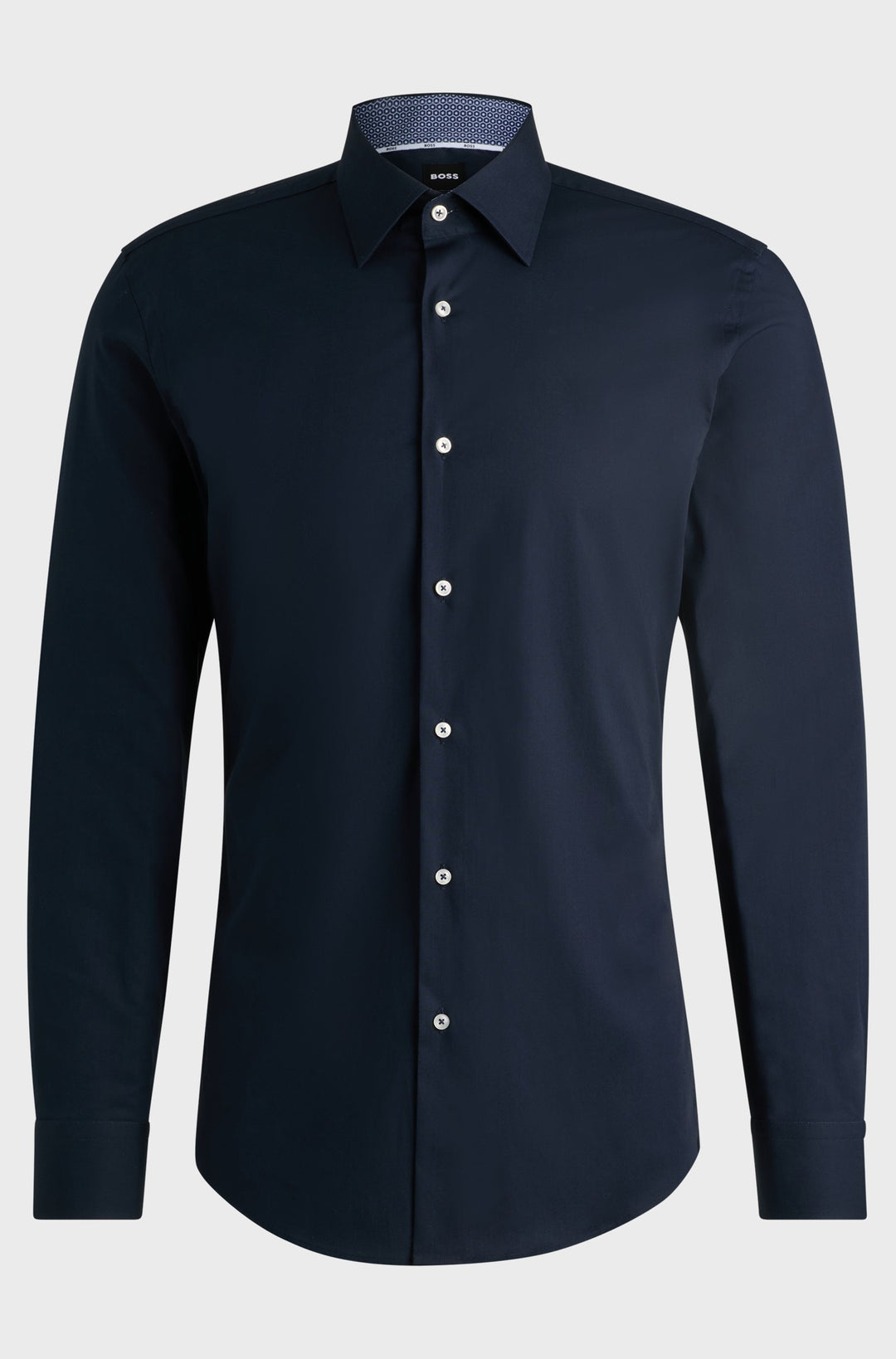 BOSS Formal Shirts Slim Fit in Cotton Mix - H-HANK-KENT-C3-214 10219212 01-50519859- Concorde Fashion#color_navy-404