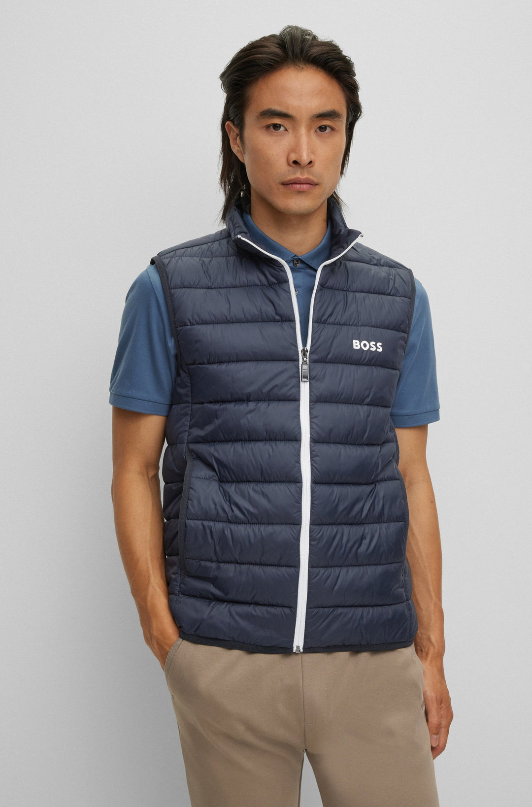 BOSS Vests Regular Fit in Nylon - V_THOR 10220462 01-50472473- Concorde Fashion#color_navy-402