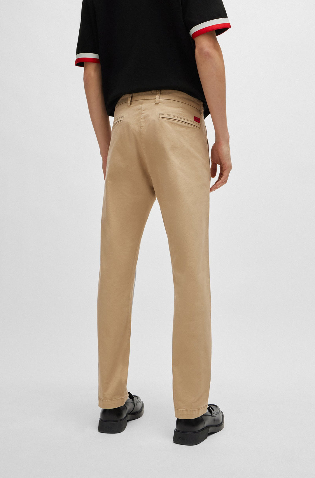 HUGO RED Slim Fit Trousers in Cotton Mix - DAVID222D 10225025 01-50468314- Concorde Fashion#color_beige-264
