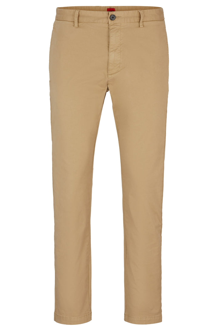 HUGO RED Slim Fit Trousers in Cotton Mix - DAVID222D 10225025 01-50468314- Concorde Fashion#color_beige-264