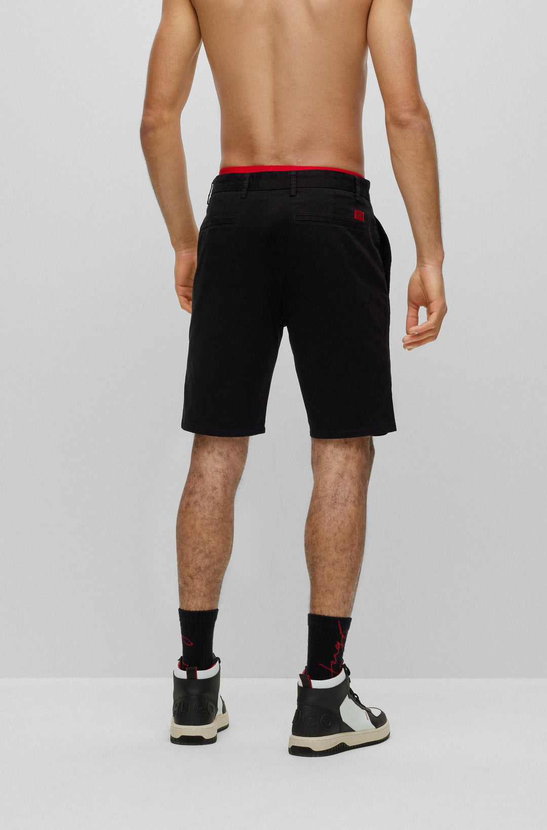 HUGO Slim Fit Trousers in Cotton Mix - DAVID222SD 10225025 01-50471182- Concorde Fashion#color_black-001