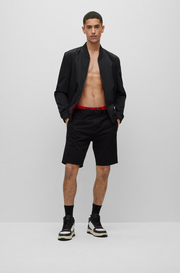 HUGO Slim Fit Trousers in Cotton Mix - DAVID222SD 10225025 01-50471182- Concorde Fashion#color_black-001