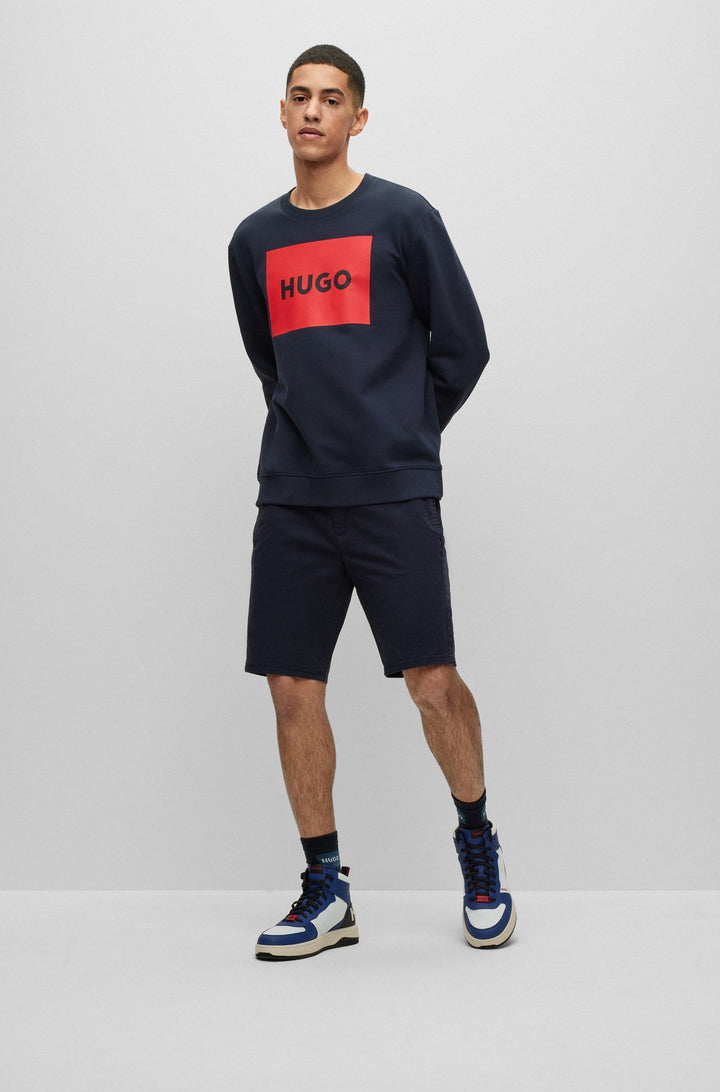HUGO Slim Fit Trousers in Cotton Mix - DAVID222SD 10225025 01-50471182- Concorde Fashion#color_navy-405