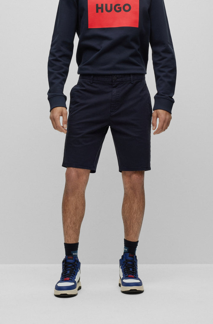 HUGO Slim Fit Trousers in Cotton Mix - DAVID222SD 10225025 01-50471182- Concorde Fashion#color_navy-405