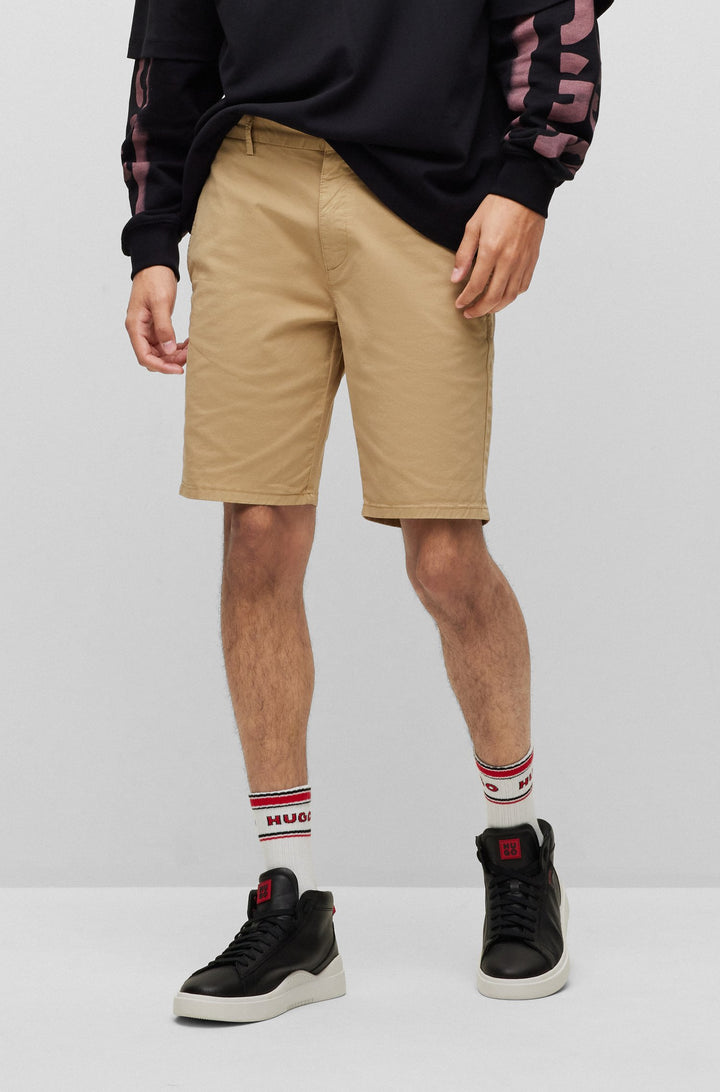 HUGO Slim Fit Trousers in Cotton Mix - DAVID222SD 10225025 01-50471182- Concorde Fashion#color_beige-264