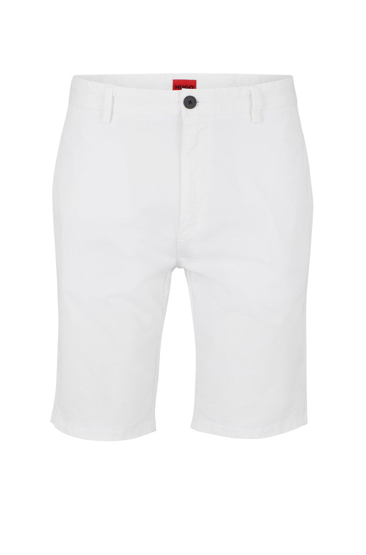 HUGO Slim Fit Trousers in Cotton Mix - DAVID222SD 10225025 01-50471182- Concorde Fashion#color_white-100