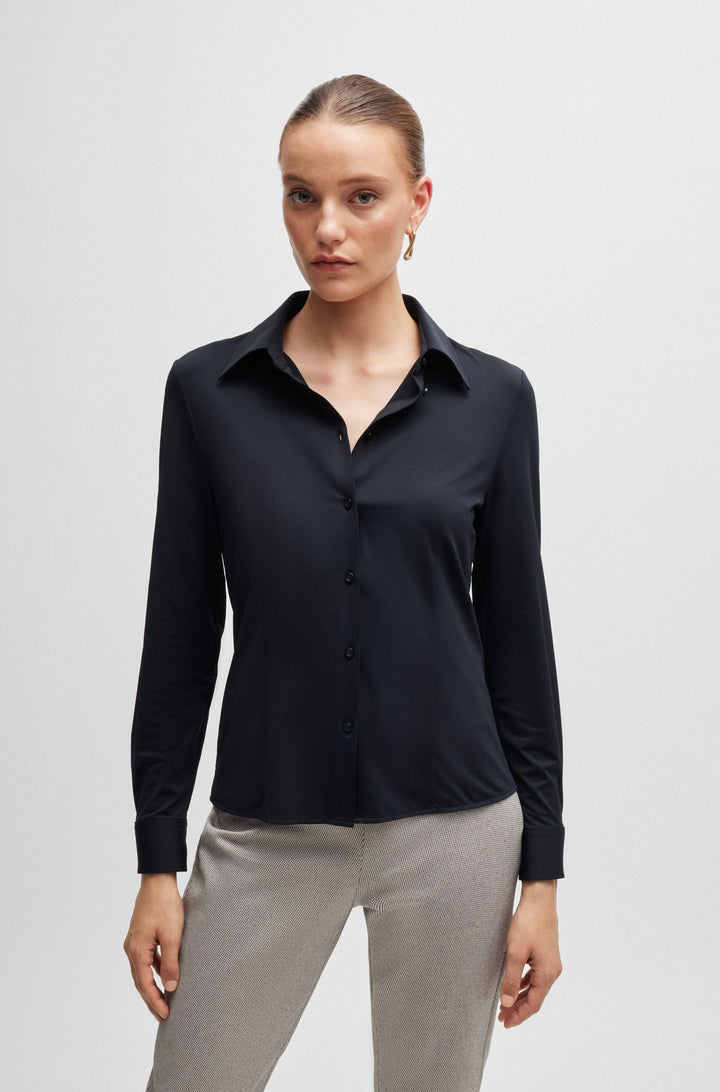 BOSS Extra-Slim Fit Blouses in Nylon - BOANNA 10225157 01-50518181- Concorde Fashion#color_navy-404