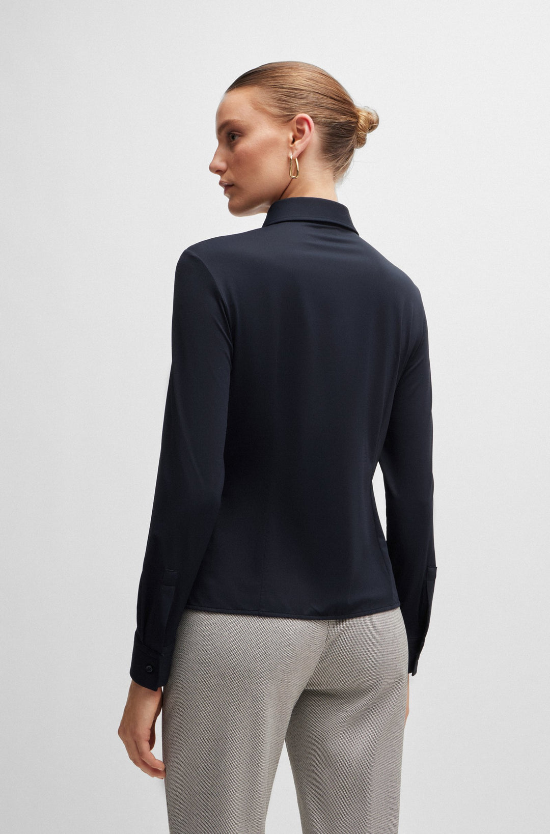 BOSS Extra-Slim Fit Blouses in Nylon - BOANNA 10225157 01-50518181- Concorde Fashion#color_navy-404