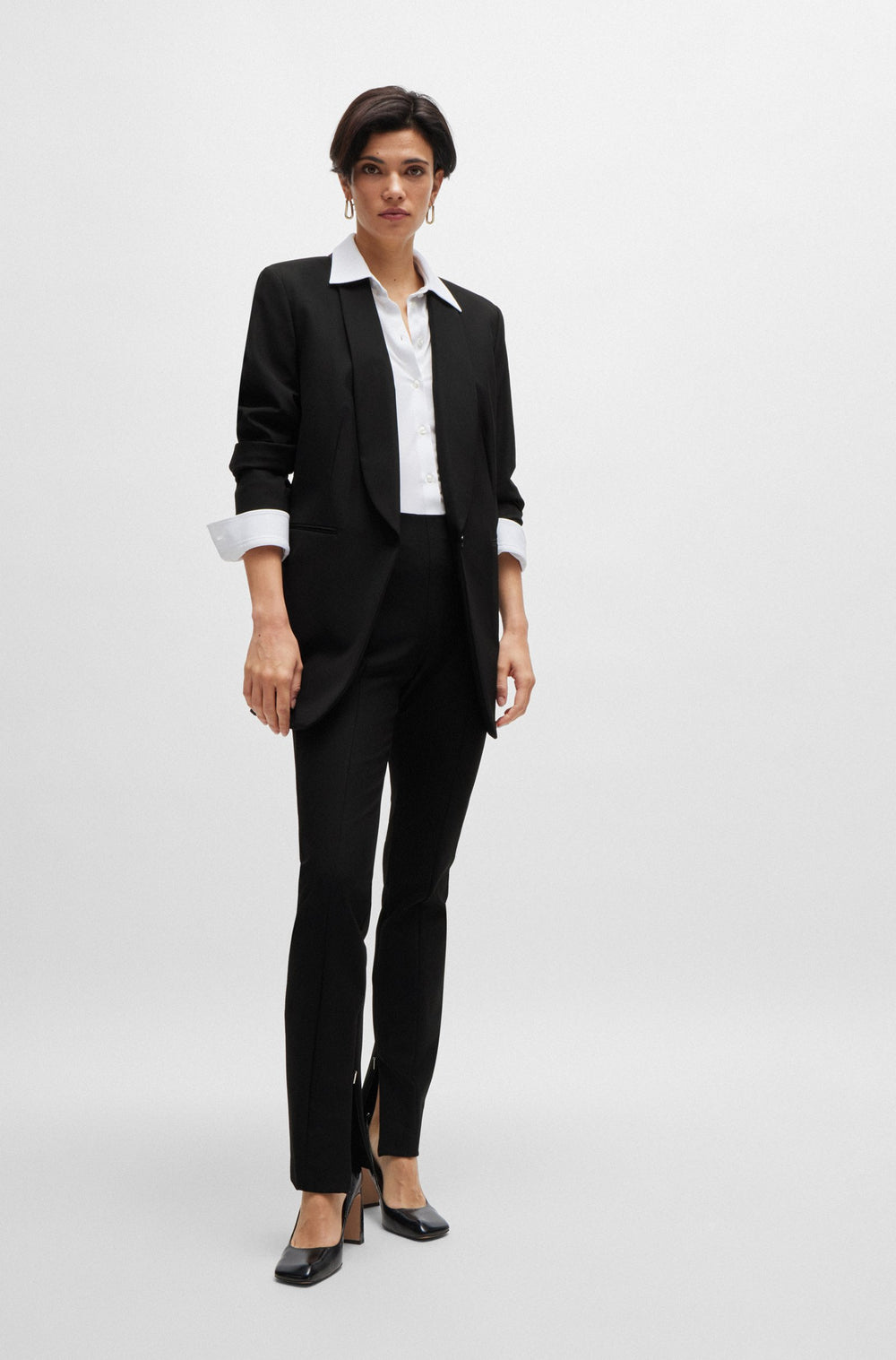BOSS Extra-Slim Fit Blouses in Nylon - BOANNA 10225157 01-50518181- Concorde Fashion#color_white-100