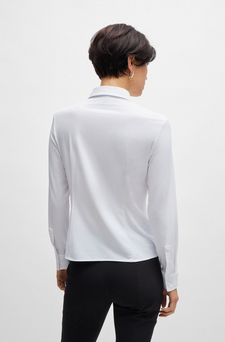 BOSS Extra-Slim Fit Blouses in Nylon - BOANNA 10225157 01-50518181- Concorde Fashion#color_white-100