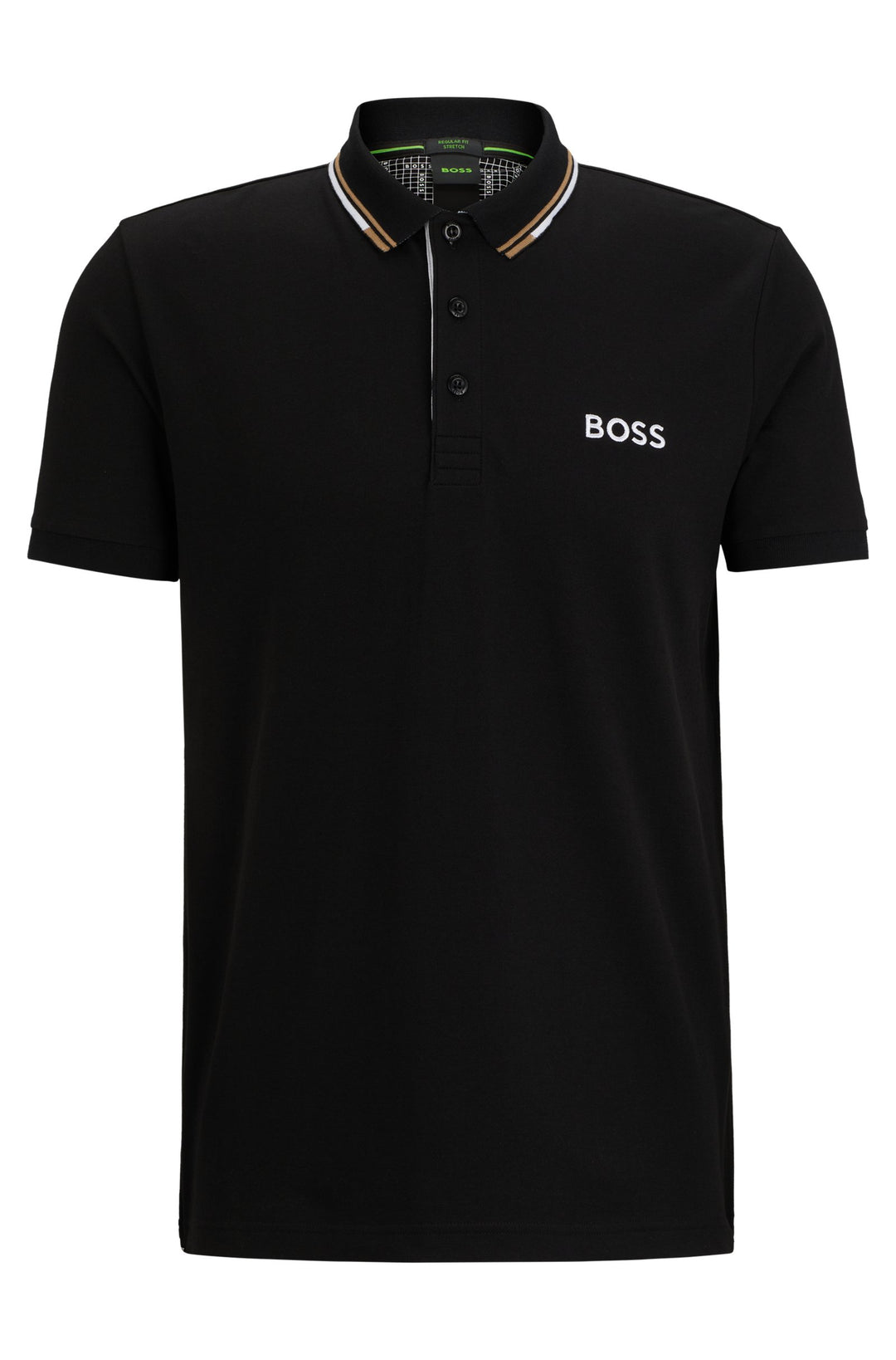BOSS Regular Fit Polos in cotton mix - PADDY PRO 10226584 01-50469102- Concorde Fashion#color_black-002