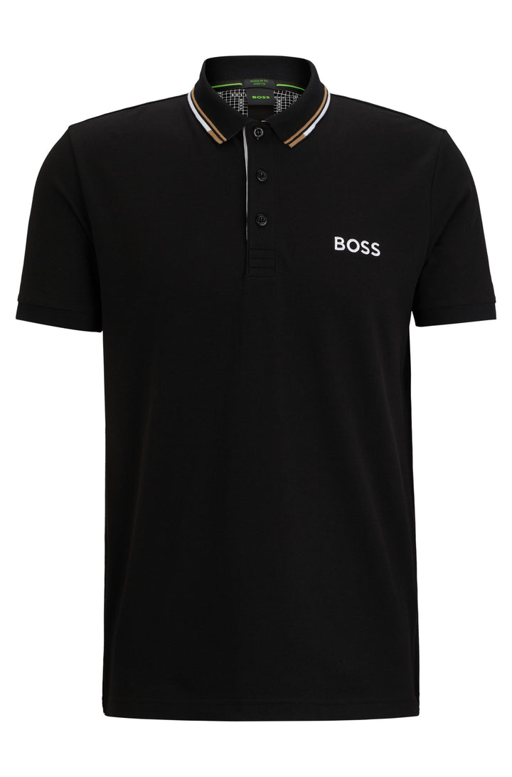 BOSS Regular Fit Polos in cotton mix - PADDY PRO 10226584 01-50469102- Concorde Fashion#color_black-002