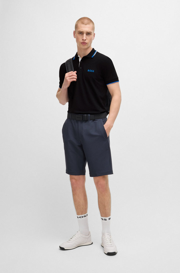 BOSS Regular Fit Polos in cotton mix - PADDY PRO 10226584 01-50469102- Concorde Fashion#color_black-006