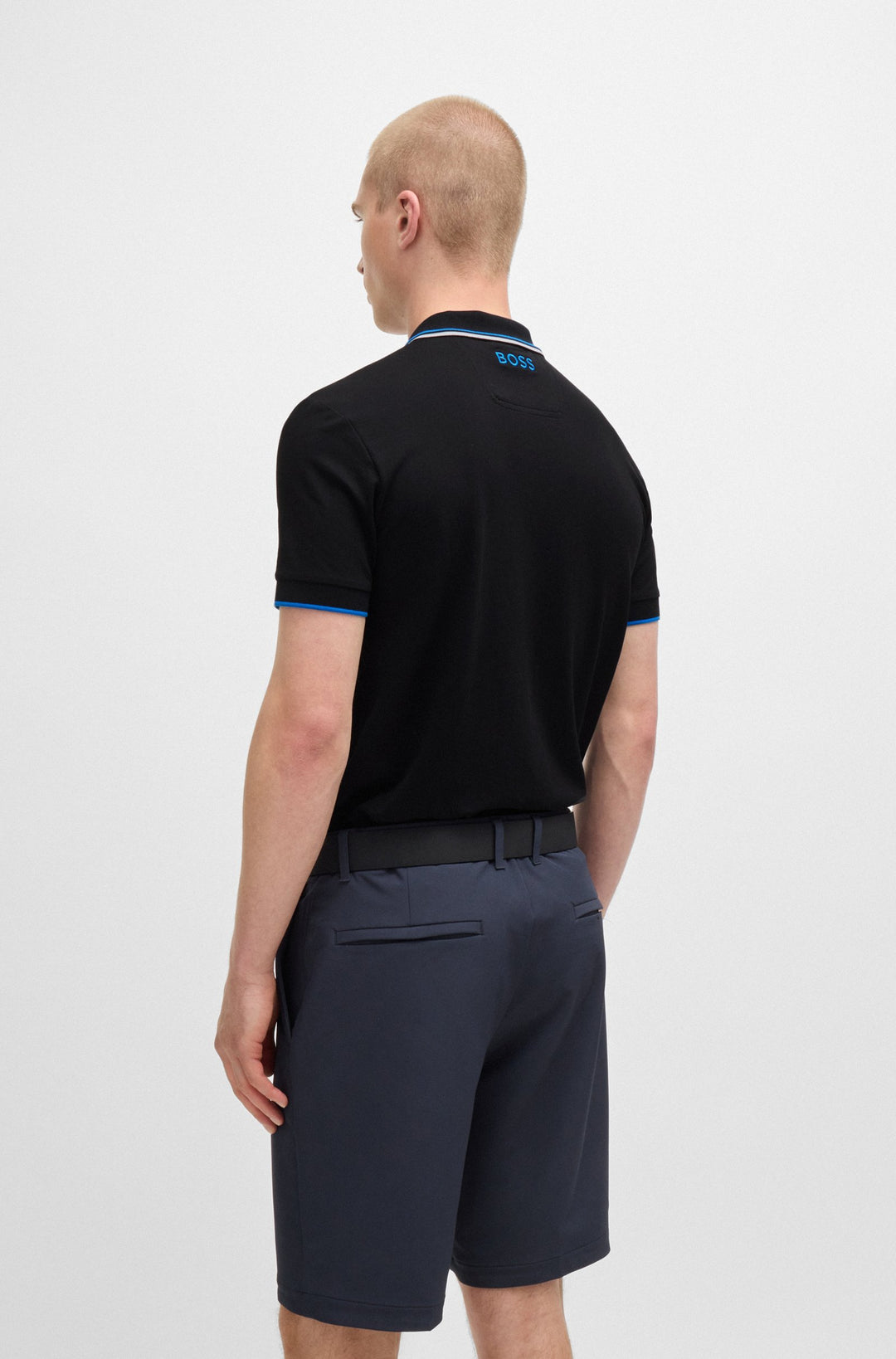 BOSS Regular Fit Polos in cotton mix - PADDY PRO 10226584 01-50469102- Concorde Fashion#color_black-006