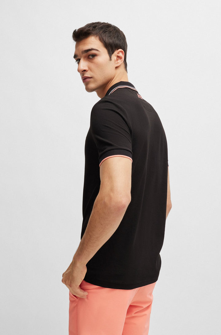 BOSS Regular Fit Polos in cotton mix - PADDY PRO 10226584 01-50469102- Concorde Fashion#color_charcoal-013