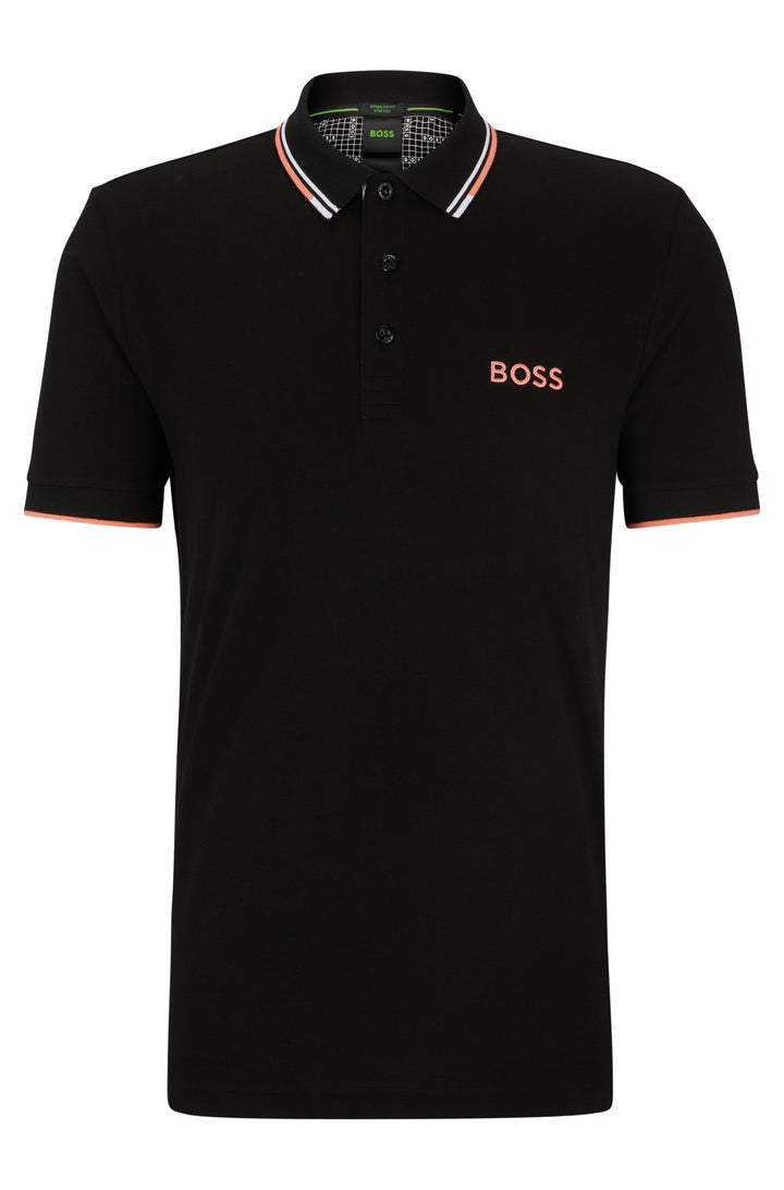 BOSS Regular Fit Polos in cotton mix - PADDY PRO 10226584 01-50469102- Concorde Fashion#color_charcoal-013