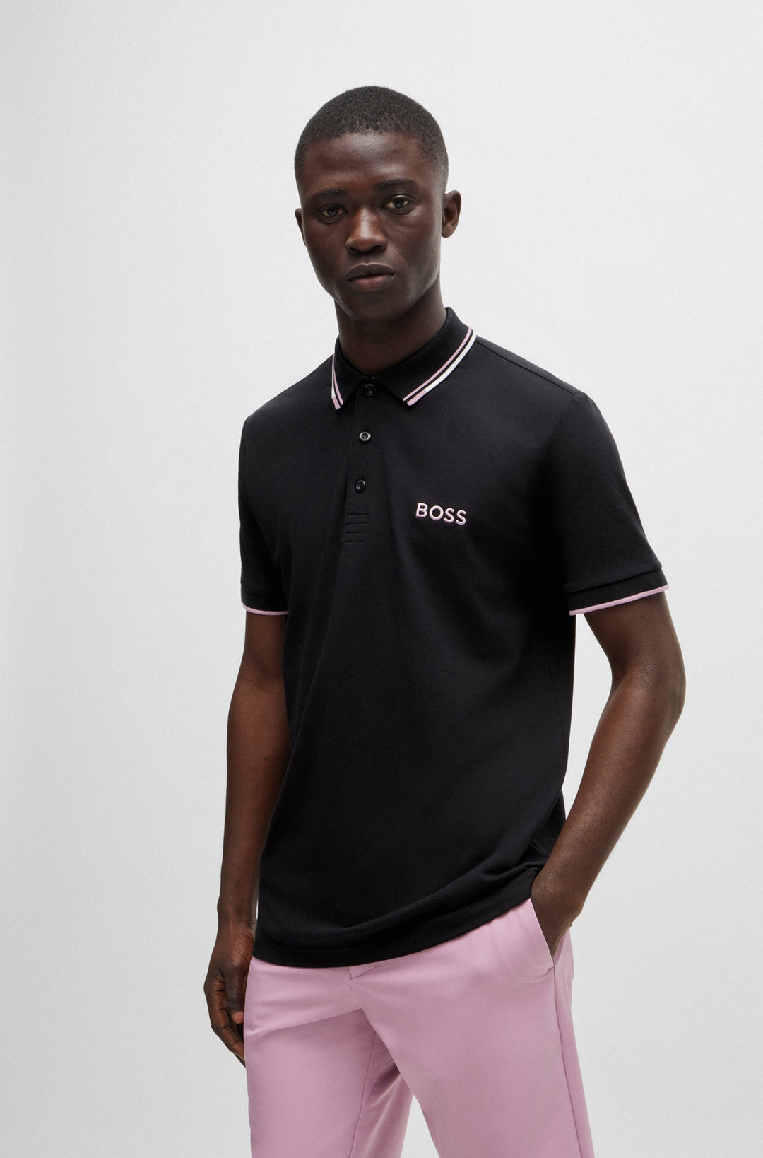 BOSS Regular Fit Polos in cotton mix - PADDY PRO 10226584 01-50469102- Concorde Fashion#color_navy-405