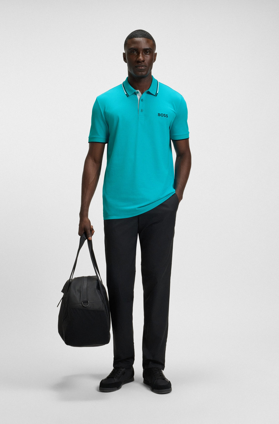 BOSS Regular Fit Polos in cotton mix - PADDY PRO 10226584 01-50469102- Concorde Fashion#color_blue-450