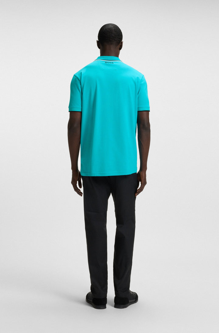 BOSS Regular Fit Polos in cotton mix - PADDY PRO 10226584 01-50469102- Concorde Fashion#color_blue-450