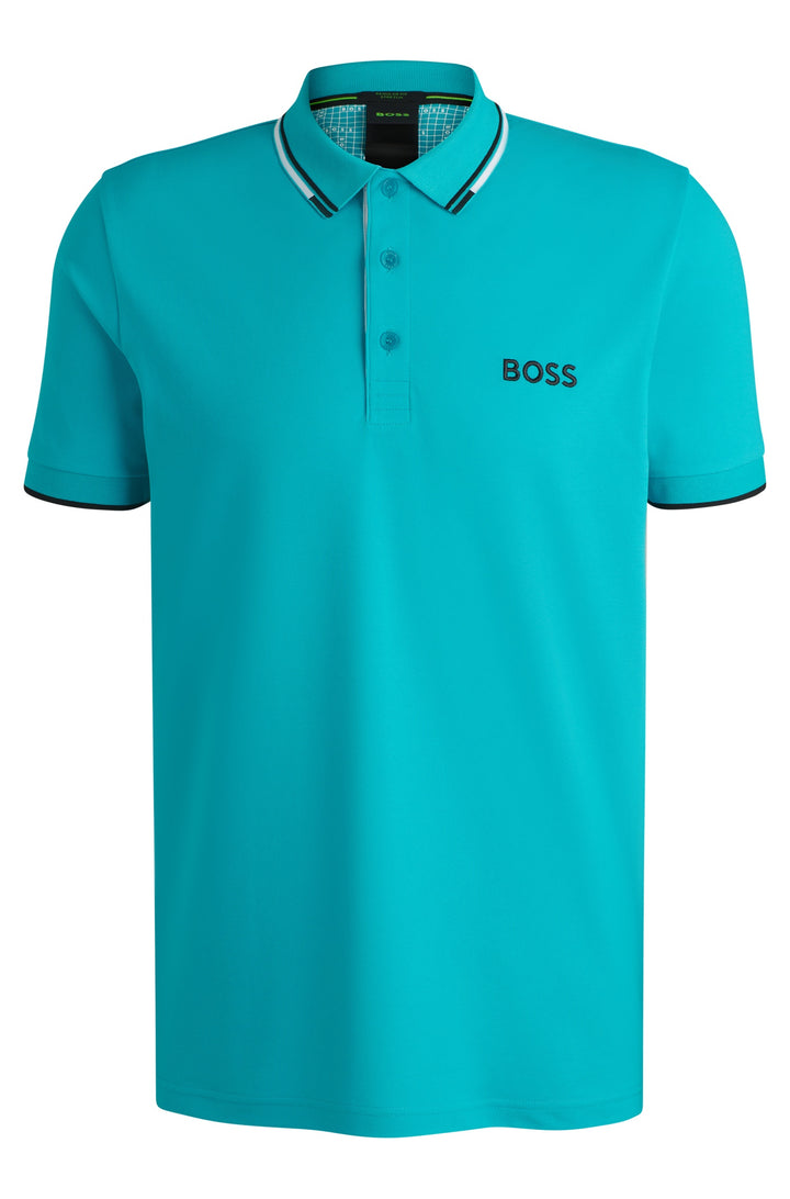 BOSS Regular Fit Polos in cotton mix - PADDY PRO 10226584 01-50469102- Concorde Fashion#color_blue-450