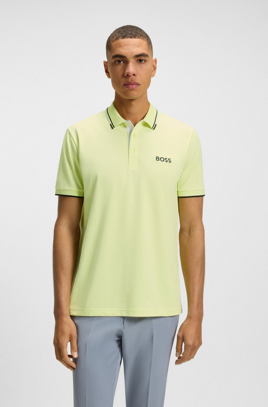 BOSS Regular Fit Polos in cotton mix - PADDY PRO 10226584 01-50469102- Concorde Fashion#color_green-338