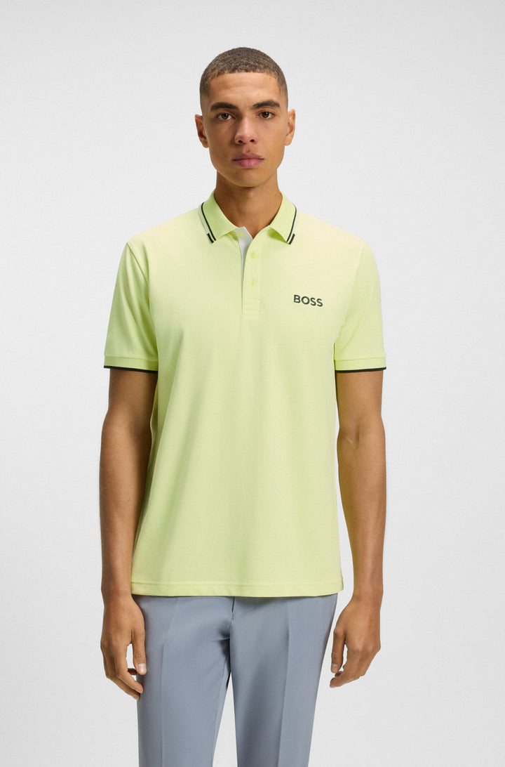 BOSS Regular Fit Polos in cotton mix - PADDY PRO 10226584 01-50469102- Concorde Fashion#color_green-338