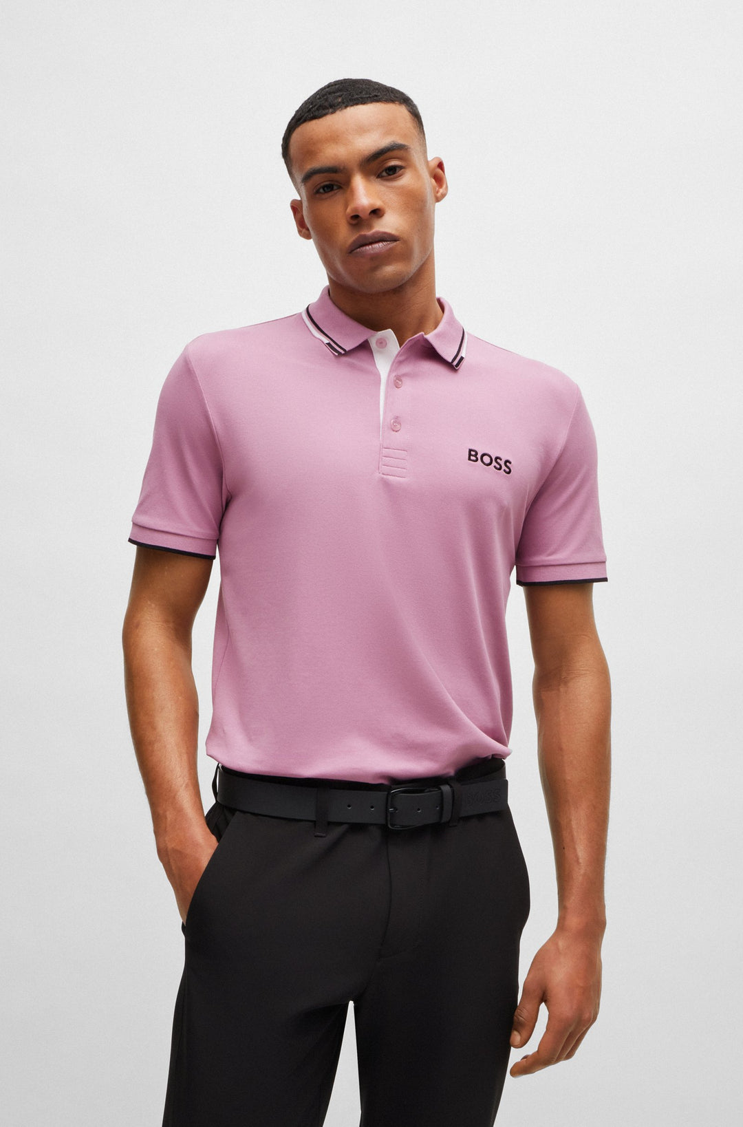 BOSS Regular Fit Polos in cotton mix - PADDY PRO 10226584 01-50469102- Concorde Fashion#color_purple-531