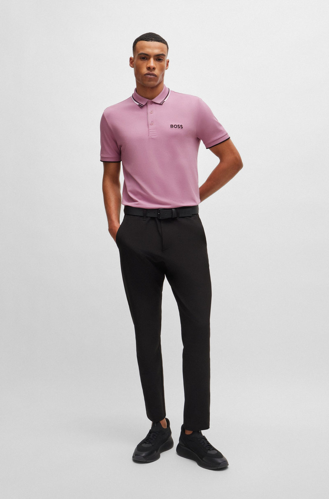 BOSS Regular Fit Polos in cotton mix - PADDY PRO 10226584 01-50469102- Concorde Fashion#color_purple-531