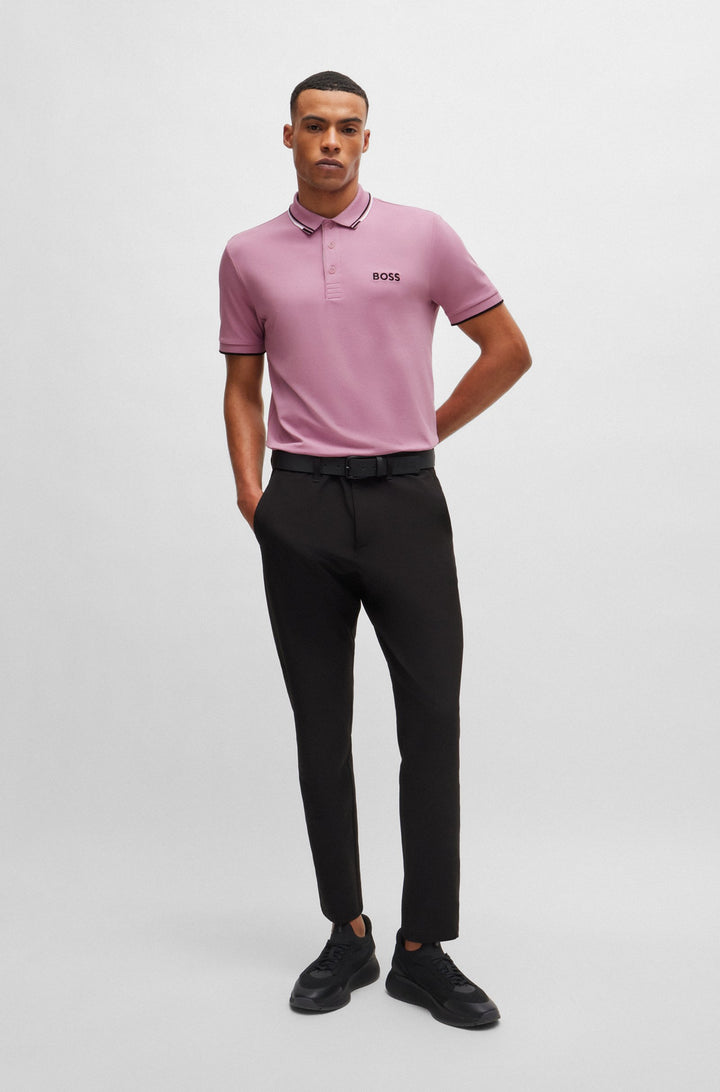 BOSS Regular Fit Polos in cotton mix - PADDY PRO 10226584 01-50469102- Concorde Fashion#color_purple-531