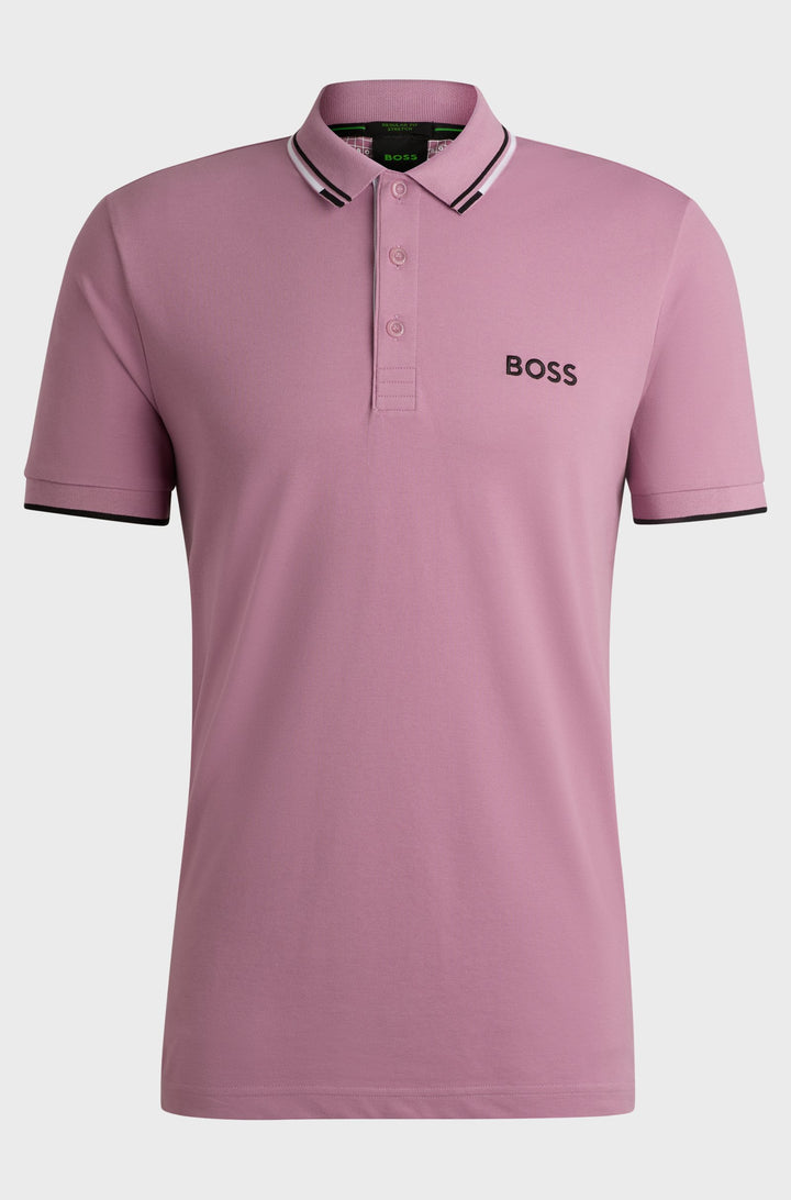 BOSS Regular Fit Polos in cotton mix - PADDY PRO 10226584 01-50469102- Concorde Fashion#color_purple-531
