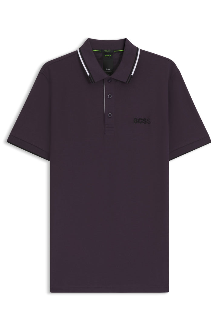 BOSS Regular Fit Polos in cotton mix - PADDY PRO 10226584 01-50469102- Concorde Fashion#color_purple-517