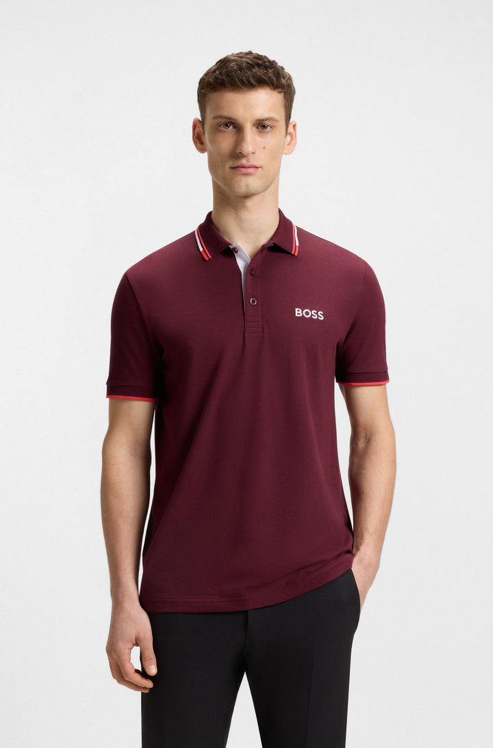 BOSS Regular Fit Polos in cotton mix - PADDY PRO 10226584 01-50469102- Concorde Fashion#color_red-614