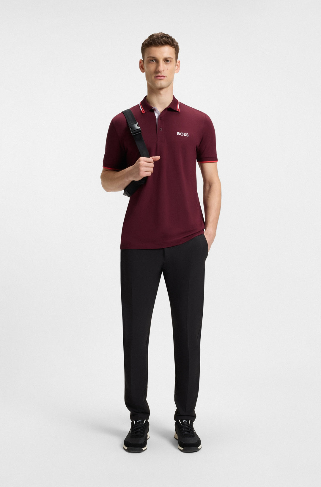BOSS Regular Fit Polos in cotton mix - PADDY PRO 10226584 01-50469102- Concorde Fashion#color_red-614