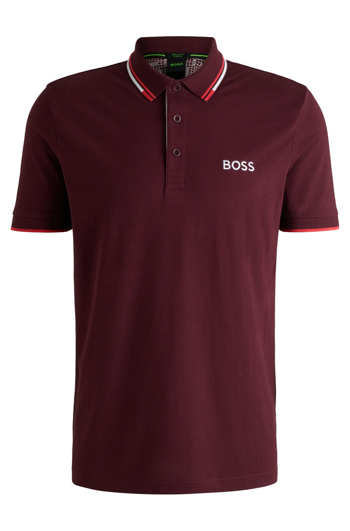 BOSS Regular Fit Polos in cotton mix - PADDY PRO 10226584 01-50469102- Concorde Fashion#color_red-614