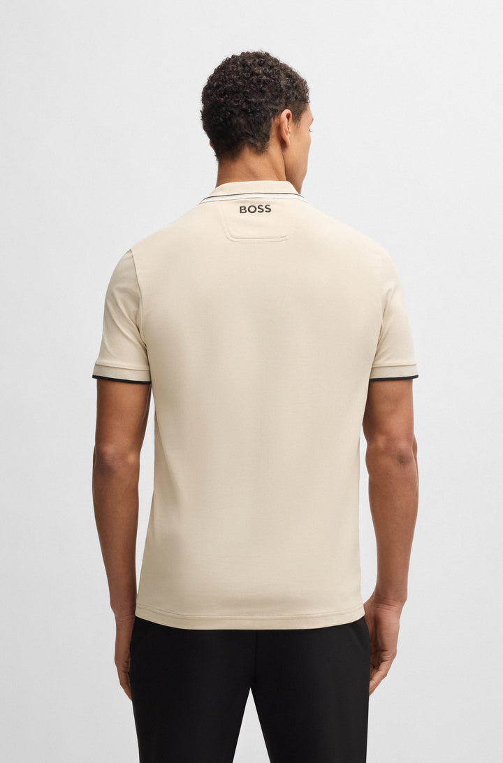 BOSS Regular Fit Polos in cotton mix - PADDY PRO 10226584 01-50469102- Concorde Fashion#color_beige-284