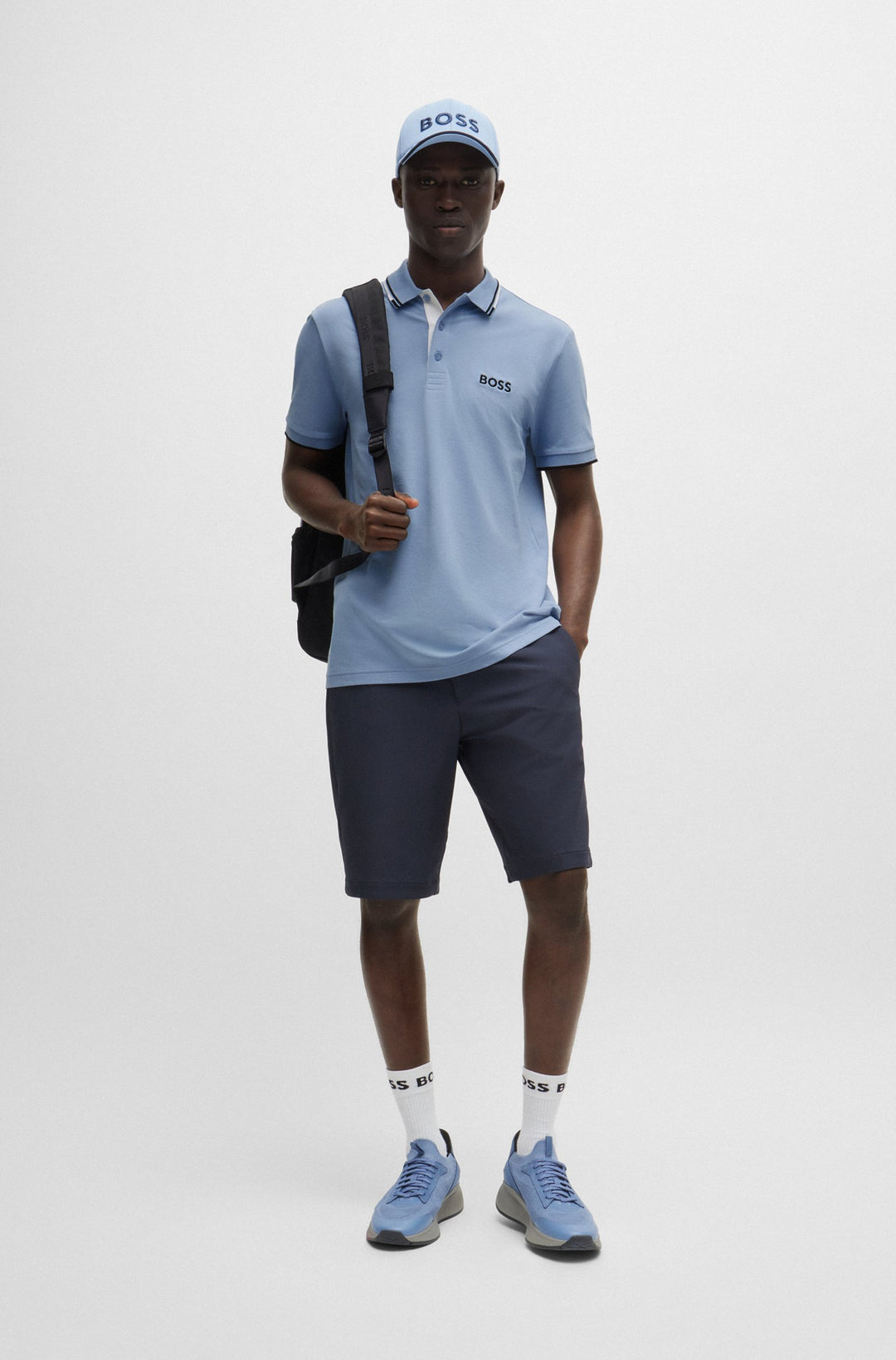 BOSS Regular Fit Polos in cotton mix - PADDY PRO 10226584 01-50469102- Concorde Fashion#color_blue-498