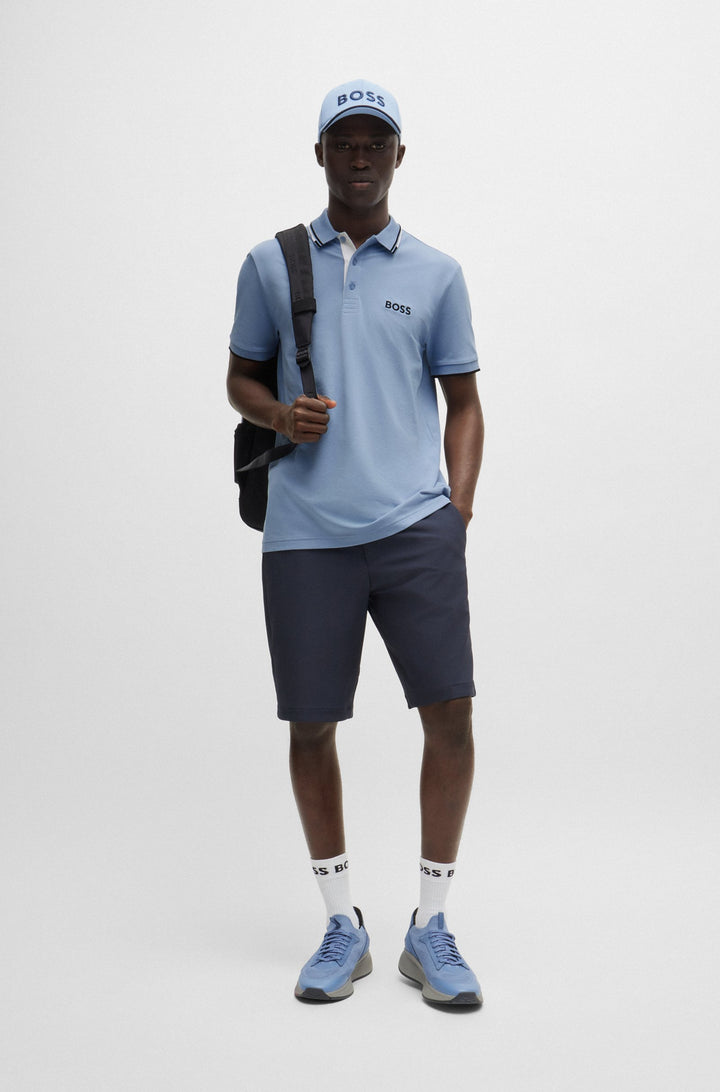 BOSS Regular Fit Polos in cotton mix - PADDY PRO 10226584 01-50469102- Concorde Fashion#color_blue-498