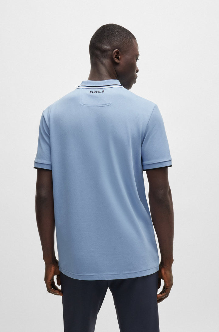 BOSS Regular Fit Polos in cotton mix - PADDY PRO 10226584 01-50469102- Concorde Fashion#color_blue-498