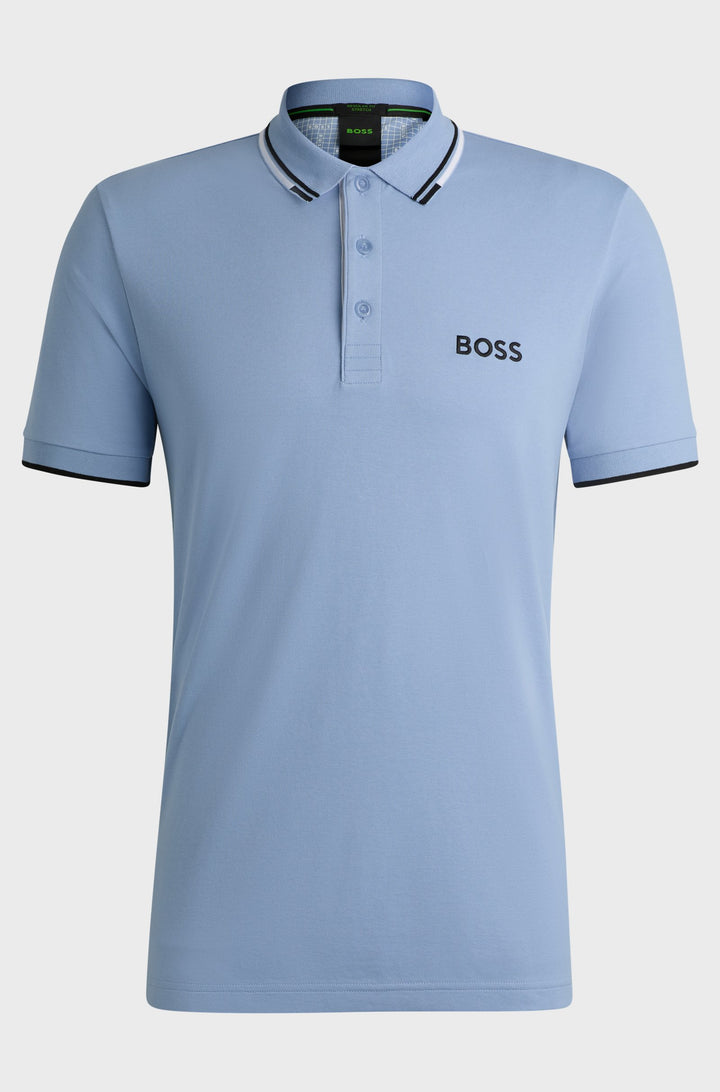 BOSS Regular Fit Polos in cotton mix - PADDY PRO 10226584 01-50469102- Concorde Fashion#color_blue-498