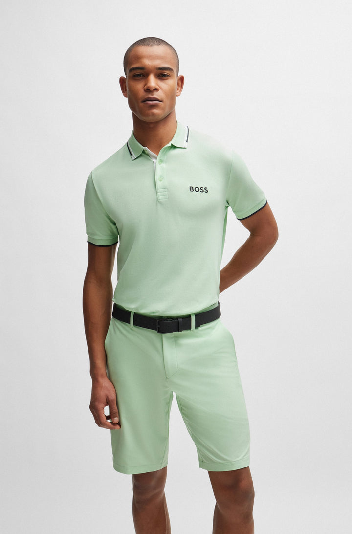 BOSS Regular Fit Polos in cotton mix - PADDY PRO 10226584 01-50469102- Concorde Fashion#color_green-388