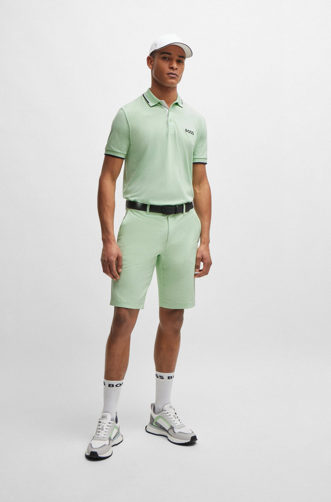 BOSS Regular Fit Polos in cotton mix - PADDY PRO 10226584 01-50469102- Concorde Fashion#color_green-388