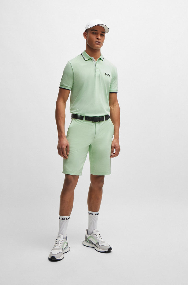 BOSS Regular Fit Polos in cotton mix - PADDY PRO 10226584 01-50469102- Concorde Fashion#color_green-388