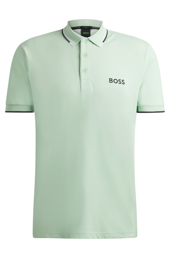BOSS Regular Fit Polos in cotton mix - PADDY PRO 10226584 01-50469102- Concorde Fashion#color_green-388